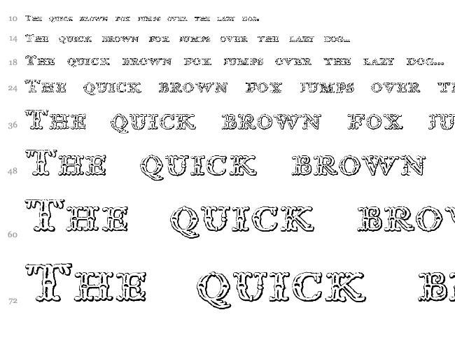 Imprenta Royal Nonpareil font waterfall
